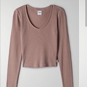 Aritzia TNA Dusty Mauve Top